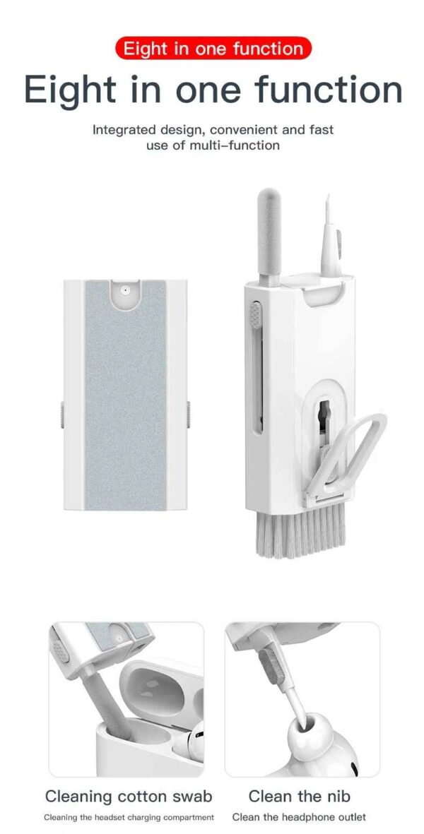 8 In 1 Keyboard Cleaning Kit Earphones Cleaner Brush For AirPods Computer Tablet Laptop TV Screen Mobile Phone Cleaning Tools - Image 5