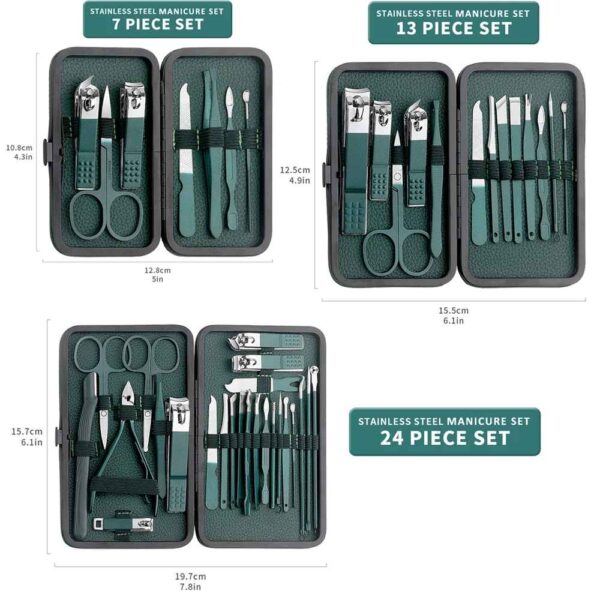 Manicure Set Professional Nail Clippers Kit Pedicure Care Tools- Stainless Steel Women Grooming Kit for Travel or Home - Image 4
