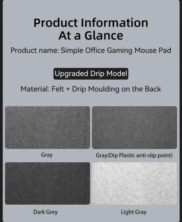 Large Size Gaming Mouse Pad Non-slip Wool Felt Mousepad Office Desk Mat Protector Table Laptop Cushion Keyboard Mat Premium - Image 6