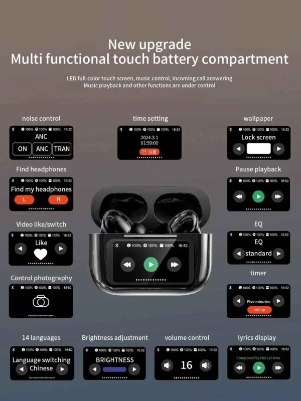 For Xiaomi Tour Pro6 ANC Wireless Earbuds LED Screen Noise Cancelling Bluetooth Headphones Sports earphones With Mic - Image 10